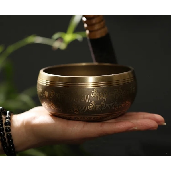 Tiibetin set - Helppo soittaa - 8 cm Zen Mindfulness Sound -musiikkiinstrumentit meditaatioon Holistinen parantaminen, Himalaya