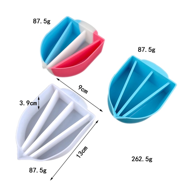 4-kanalers delte kopper for maling helle silikon helle koppdelere Maleverktøy for akrylmaling harpiks helle (1 stk)