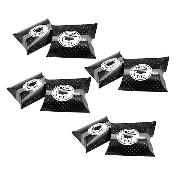 10 stk Sorte Gaveæsker Gaveæsker Slikæsker Gaveindpakningsæske Graduation Party SuppliesBlack10pcs Black 10pcs
