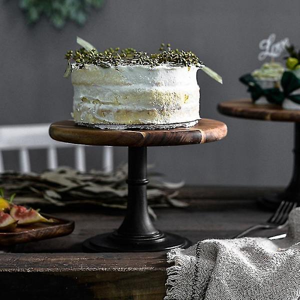 Kagefad Stativ Træ Høj Base Dessertfad Bryllup Dekoration