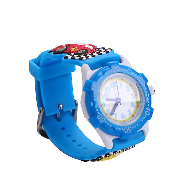 Tecknad 3d watch Vattentät watch Bilmönsterarmbandsur för barn Barn (blå)Blå20,5X3CM Blue 20.5X3CM