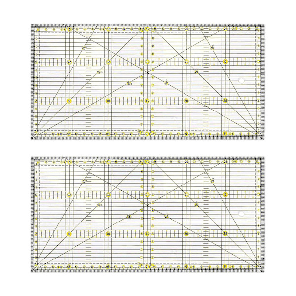 2x Leikkausviivain Monikäyttöinen Peittoviivain DIY Vaatteiden Suunnittelu Piirustus Leikkaus Käsityöviivain Ompeleminen