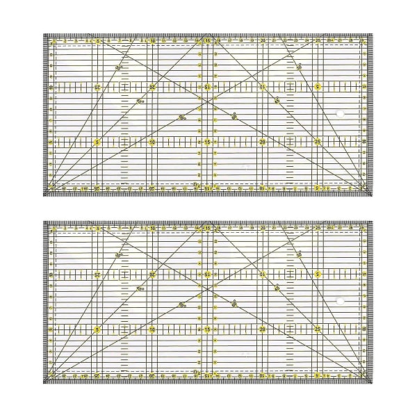 2x Skærelineal Multifunktionel Quilt Lineal DIY Tøjdesign Tegning Skæring Håndværk Lineal Syning Ma