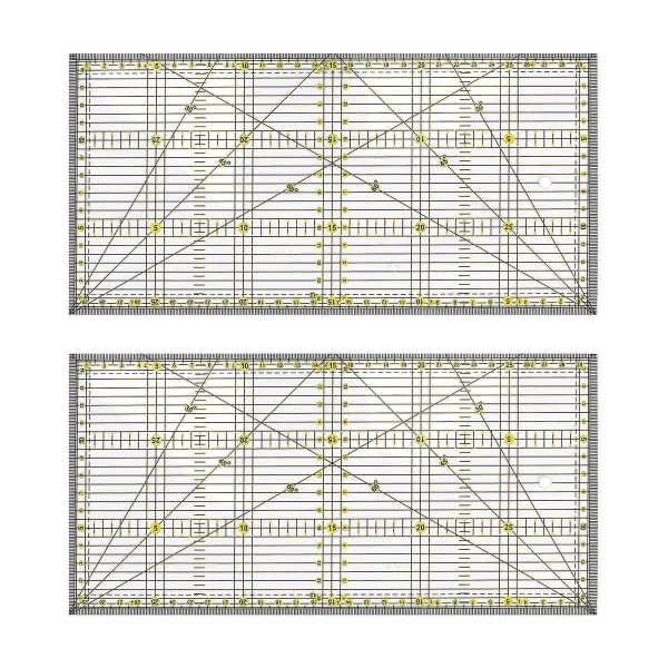 2x Skärlinjal Multifunktionell Quiltlinjal DIY Kläddesign Ritning Skärning Hantverkslinjal Sömnad Ma