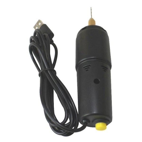 Mini Liten Elektrisk Drill Bærbar Håndholdt Micro Usb Drill (1 stk, Svart)