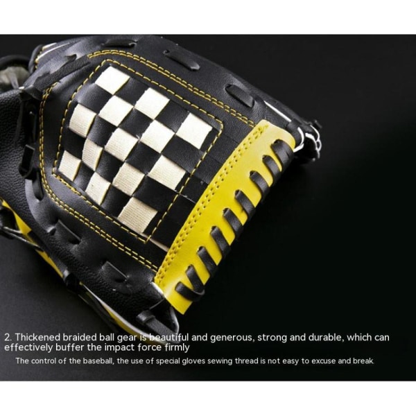keltainen musta Koko 10,5 tuumaa Softball käsineet Paksutettu Infield Pitcher Baseball Glove Softball Glove
