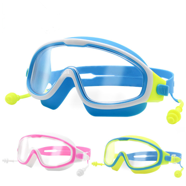 Barnens Simmask 180° Snorkel Dykningsmask, Anti-Dimma Barn Simglasögon med Näsöverdrag Läcksäkra Simglasögon Anti-Splittat Linser för Ungdomar