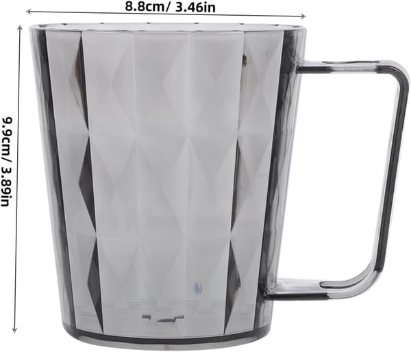 Munstyckeskoppar, 2-delat PS-plastset med tandborsthållare, återanvändbara koppar för badrum och kök, vit, grå, 10 x 9 x 9 cm