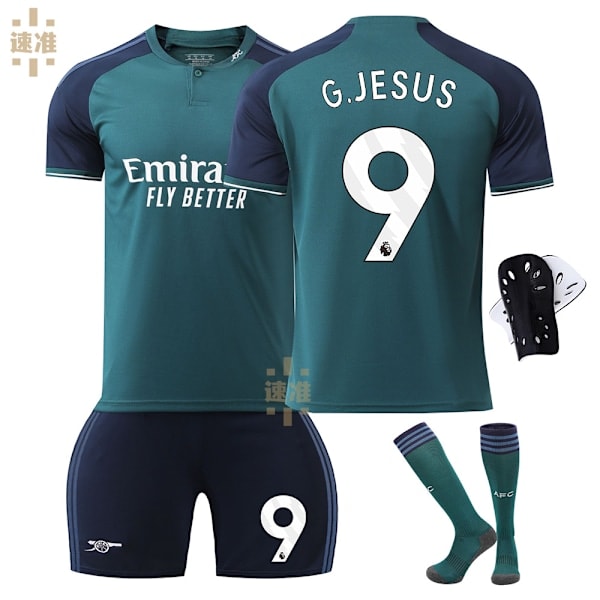 23-24 Arsenal udebanetrøje fodboldsæt 7 Saka 8 Odegaard 9 Jesus 11 Martinelli trøje Uden sokker størrelse 8 Uden sokker størrelse 8 XS_RY