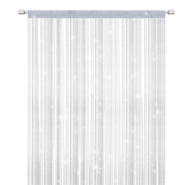 RYI_Stringgardiner Dörr Myggnät, Elegant Avdelare Toffsgardin för Heminredning, Skiljeväggsgardin för Dörrar och Fönster, Vit (100x200cm)-4-