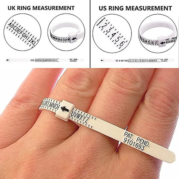 Wuzhou Ringmätare UK US och Armbandsmätare, Ringmätningsverktyg UK US Storlekar Armband Armringar Storleksmätare Kontroll Plast Ringstorleksguide För Bröllop