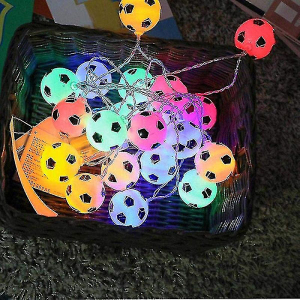 Jalkapallojen Valojuova 10 Led Jalkapallo Garland Valot Makuuhuone Koti Hääjuhlat Joulu Koristevalot Baarille Klubille Lämmin Warm