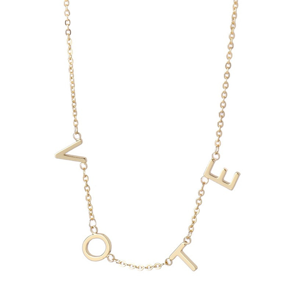 Halsband, Personligt Namn Halsband, Spacerade Bokstäver VOTE Halsband med en Minimalistisk och Cool Stil Nyckelben Kedja