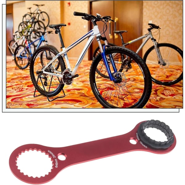 Cykeltandem Bundbeslag Nøgle Rød Multifunktionel Bb Akse Skruenøgle Mountainbike Reparationsværktøj 1 stk, Rød)