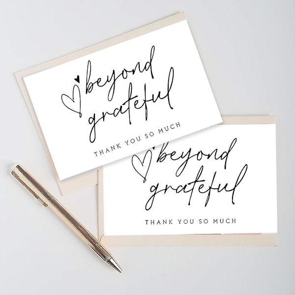 300 stk Takk-kort Etiketter 'Beyond Grateful' Kompatibel med 'Supporting My Small Business' Dekorasjon Gave