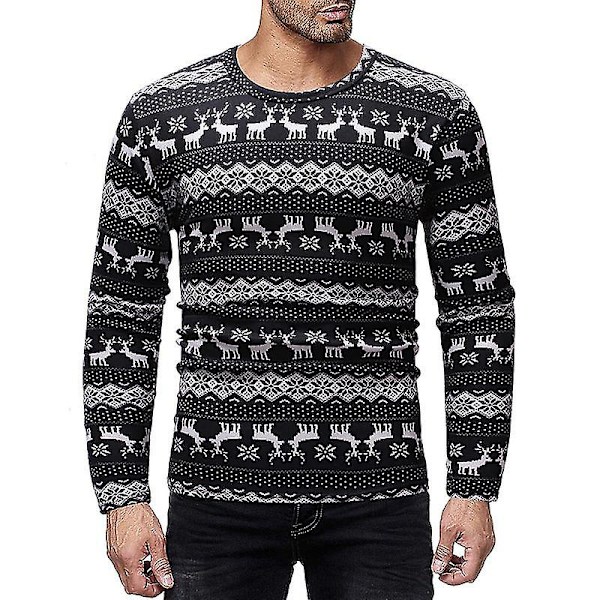 Herrar Tryckta T-shirts Rund Hals Långärmad Slim Fit Pullover Toppar För Våren 2XL 2XL