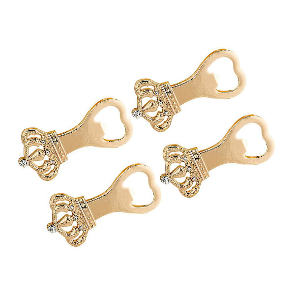 4 st Kreativa Kronformade Öppnare Ölflasköppnare Burköppnare Locklyftare Festtillbehör för Fest Hem Bar Bröllop (guld)Gloden8.5X4cm Gloden 8.5X4cm