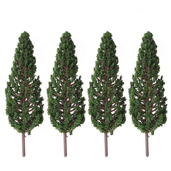 10 stk. Modeltræer Parkgade Diorama Scenelayout Miniature Landskabsscene (13cm) Grøn Green