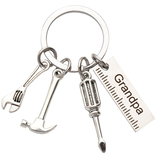 Avaimenperä Miehille Ruuvimeisseli Avaimenperä Isä Poika Avaimenperä Rakastaja Avaimenperä Vasara Avaimenperä Vasara Avaimenperä Hopea 2,8X2,5cm Silver 2.8X2.5cm