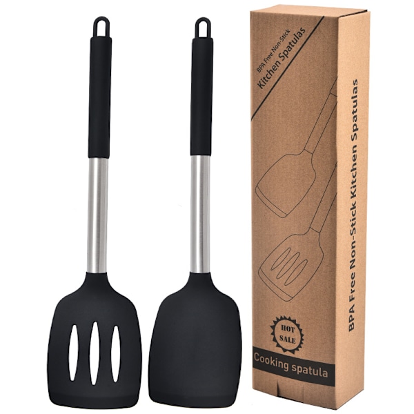 Silikone køkkenredskaber til stegning af fisk, æg, spatel, non-stick køkkenredskaber, husholdnings silikone køkkenartikler_xrzi grey standard