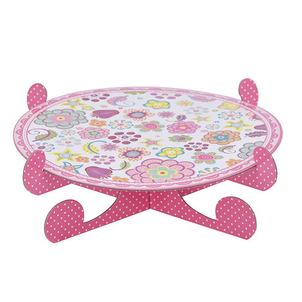 Sammenklappelig Papir Kage Stativ En-lags Rund Cupcake Snack Opbevaring Stativ Bakke Bryllup Fødselsdag P Pink