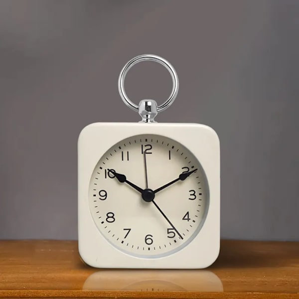 Træ Analogt Vækkeur Batteridrevet Ikke-tikkende med Snooze-knap, Natlys, Gentle Wake