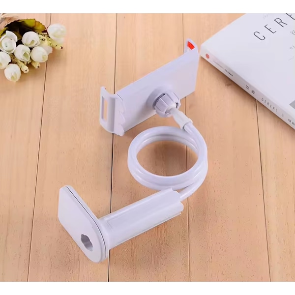 Universal justerbar 360 graders roterende mobiltelefon tablet stander doven sengekant skrivebordsstander bærbar fleksibel aluminiumslegering_xrzi White