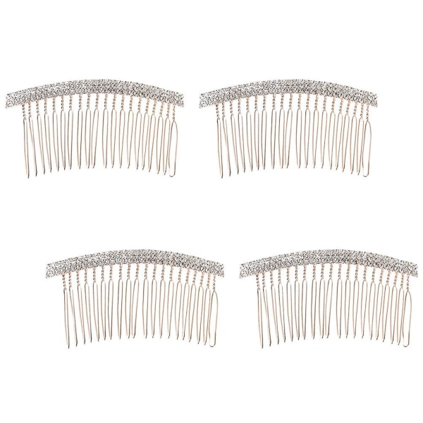 4pcs Rhinestone Hair Comb Bang Hair Insert Comb Elegant Women Headdress Creative Headwear (style B)9