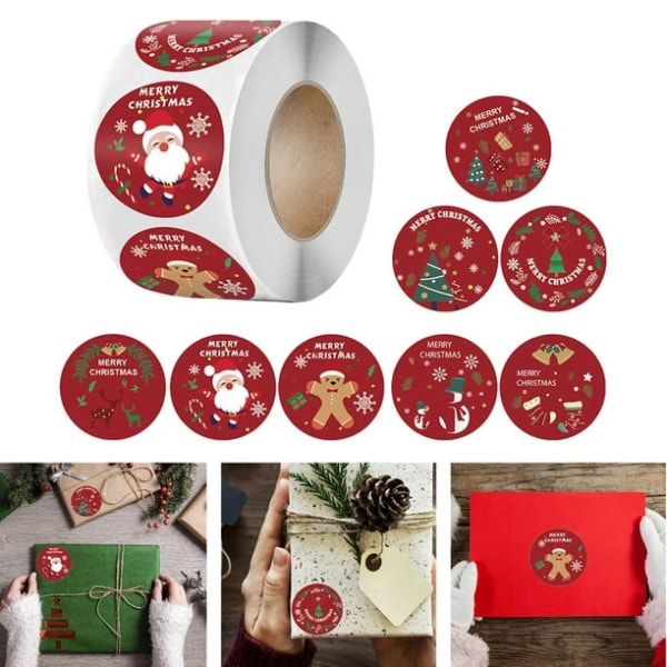 Julklistermärken Jultema Presentförseglingsdekaler Dekorativa klistermärken Rullförseglingsklistermärken