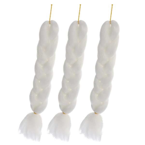3 stk Mote Hårextensions Fletter Hårextensions Parykker Hårlengde Hvit 55cm White 55cm