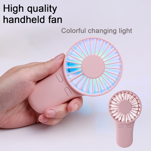Fargerik Håndholdt Vifte med Skiftende Lys 1200mah Oppladbar Mini Vifte og Håndholdt Elektrisk Liten Håndholdt Bærbar Mini Vifte_xrzi White Color Box