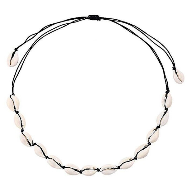 Shell Choker Halskæde Muslingehalskæde Justerbar Shell Halskæde Armbånd Sæt Hawaiianske Smykker Til Kvinder Mænd Piger Sort black