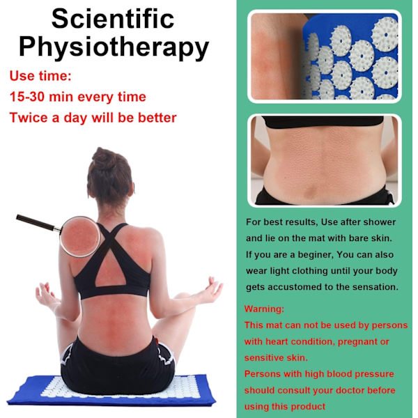 Yogamassagekudde massagematta muskelavslappning akupunktur och moxibustion pad (matta+kudde) sporttillbehör