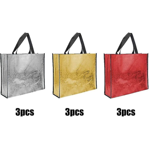 9 Pieces Non Woven Bag Reusable Compatible With Tote Bag (12.6*4.72*15.75 Inch)