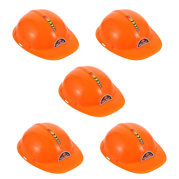 5 st Simulerings Bygghattar Barn Plasthattar Byggfesttillbehör Orange 23X18X10CM Orange 23X18X10CM