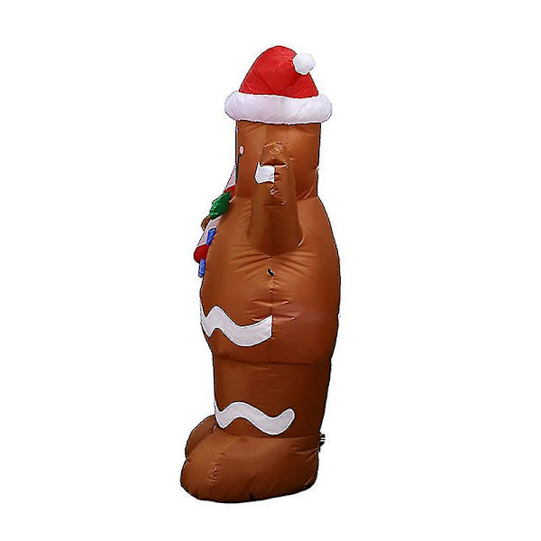 Oppustelig Julemand Gingerbread Snemand LED Dekoration Udendørs Hjem Dekoration US US