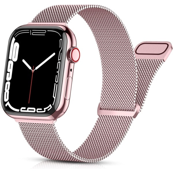 RYI) Metallarmbånd i gull/rosa, kompatibelt med Apple Watch 40 mm 38 mm