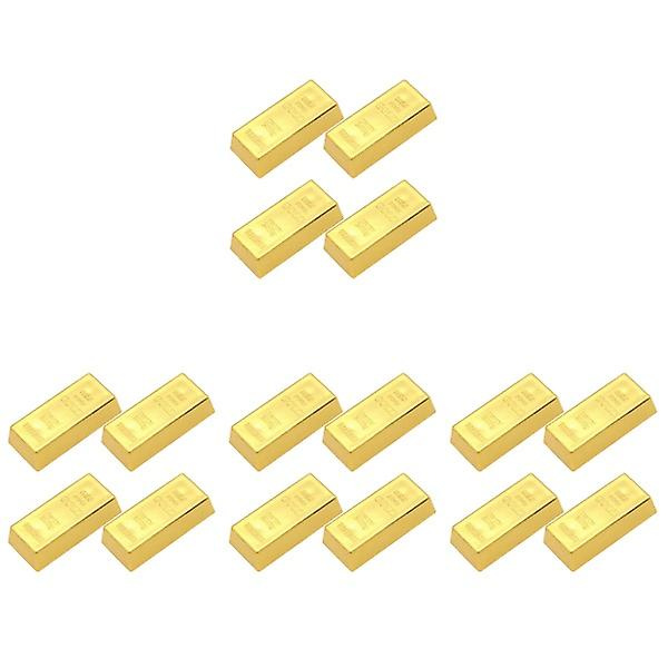 20 stk Kreative ABS Material Guldbarrer Simuleringsrekvisitter Fest Aktivitetsrekvisitter 16 stk 6X2.8X1.7CM 16 pcs 6X2.8X1.7CM