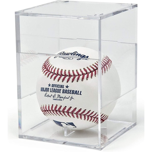 Baseboll Display Case, UV-skyddad Akryl Kub Baseballhållare Kvadratisk Klar Box Memorabilia Display Förvaring Sport Officiell Baseboll Autograf