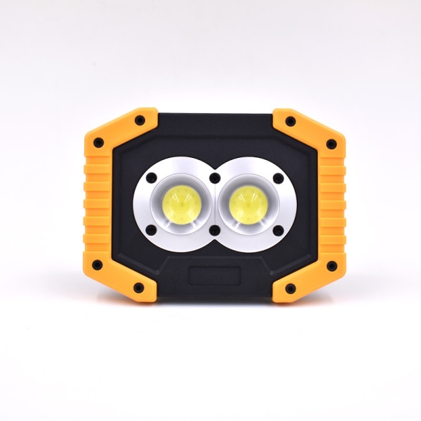 Arbeidslys Oppladbart, LED-arbeidslys Bærbare flomlys Magnetisk LED-lys for utendørs belysning på stedet 2-pakning (gul)