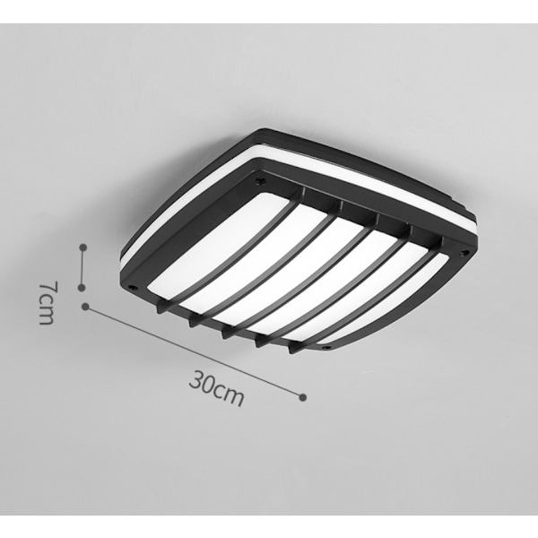 Vedenpitävä LED-kattovalaisin, LED-kattolamppu IP65 olohuoneeseen, kylpyhuoneeseen, toimistoon, ulkoverannalle ja muualle (30W + valkoinen valo A)
