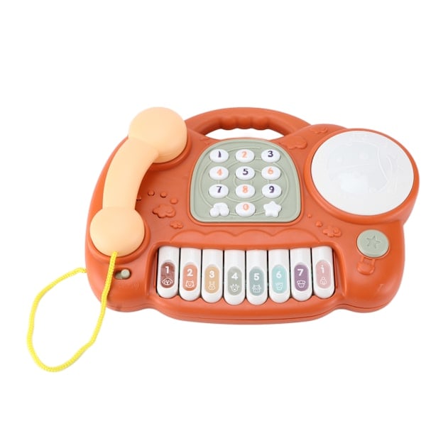 Telefonleksaker 10 inlärningsfunktioner Interaktiva spel Färgglatt ljus Barnmusik inlärningsleksaker Orange