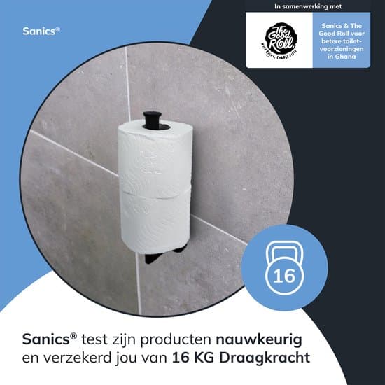 Sanics Vægmonteret Toiletpapirholder, Mat Sort Rustfrit Stål Reserve Toiletpapirholder til 2 Ruller, Pladsbesparende til Badeværelset