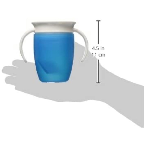 360° Träning & Toddler Sippy Cup Set, Spillfri, 2-pack, Blå/Grön Läcksäker & Kvävningsskyddad Mugg, Lärningsmugg
