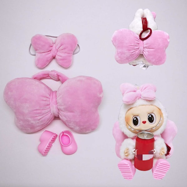 /RYI/Mini Labubu -nuken vaatteet kuulokkeet asusteet 15–17 cm:n Labubulle 10 cm:n puuvillanukelle kuulokemikrofoni kuulokesetti vaatelahja #12