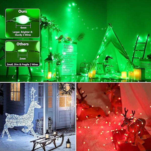 Indendørs USB Fe-lys 10m 100 LED Kobbertrådstrenglys Vandafvisende Multifarvet RGB Lys 11 Tilstande Med Fjernbetjening Dekoration Til Soveværelse Par