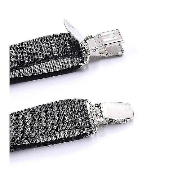 Herrskjorta Anti-halk Anti-rynk Elastisk Jacquard Tre Clips Y Strumpeband Fixerad Clip Skjorta Håller Elastisk Mjuk Justerbar Med
