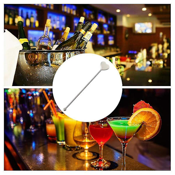 10 stk. rustfri stål pinde kaffepinde vinrørepinde cocktailpinde Swizzle pinde til cocktailparty, grill snacks