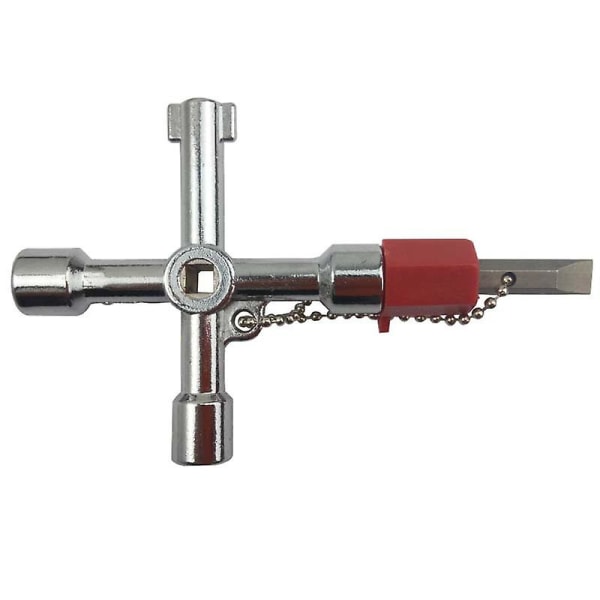 Kylarnycklar Metall fyrkantiga öppningsnycklar Meter Box Radiatorer och kran Utility Multifunktionell nyckel (2st, Silver)