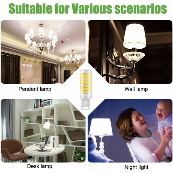 6-pak G9 LED-pære, flimmerfri 9W LED-pærer kold hvid 6000 null none_ry